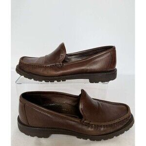 Cole Haan Loafers Brown Leather Slip On Vibram Sole women Size 7AA